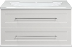 Misty Тумба под раковину Марта 100 подвесная белая глянцевая – фотография-1